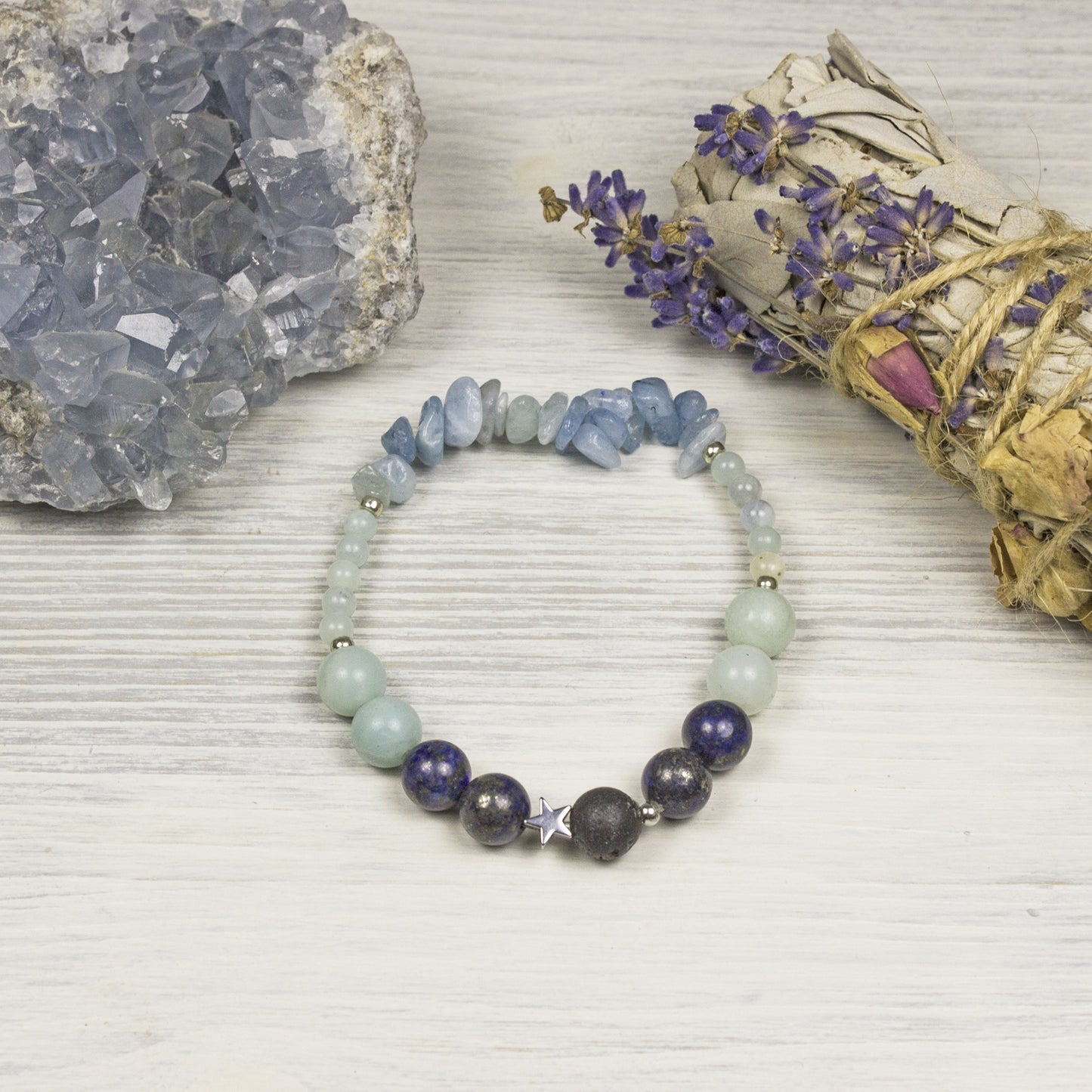 Calming Spiritual Bracelet Inspired by the Oceans and Sky