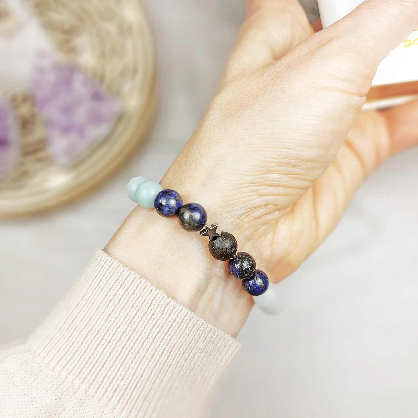 Calming Spiritual Bracelet Inspired by the Oceans and Sky