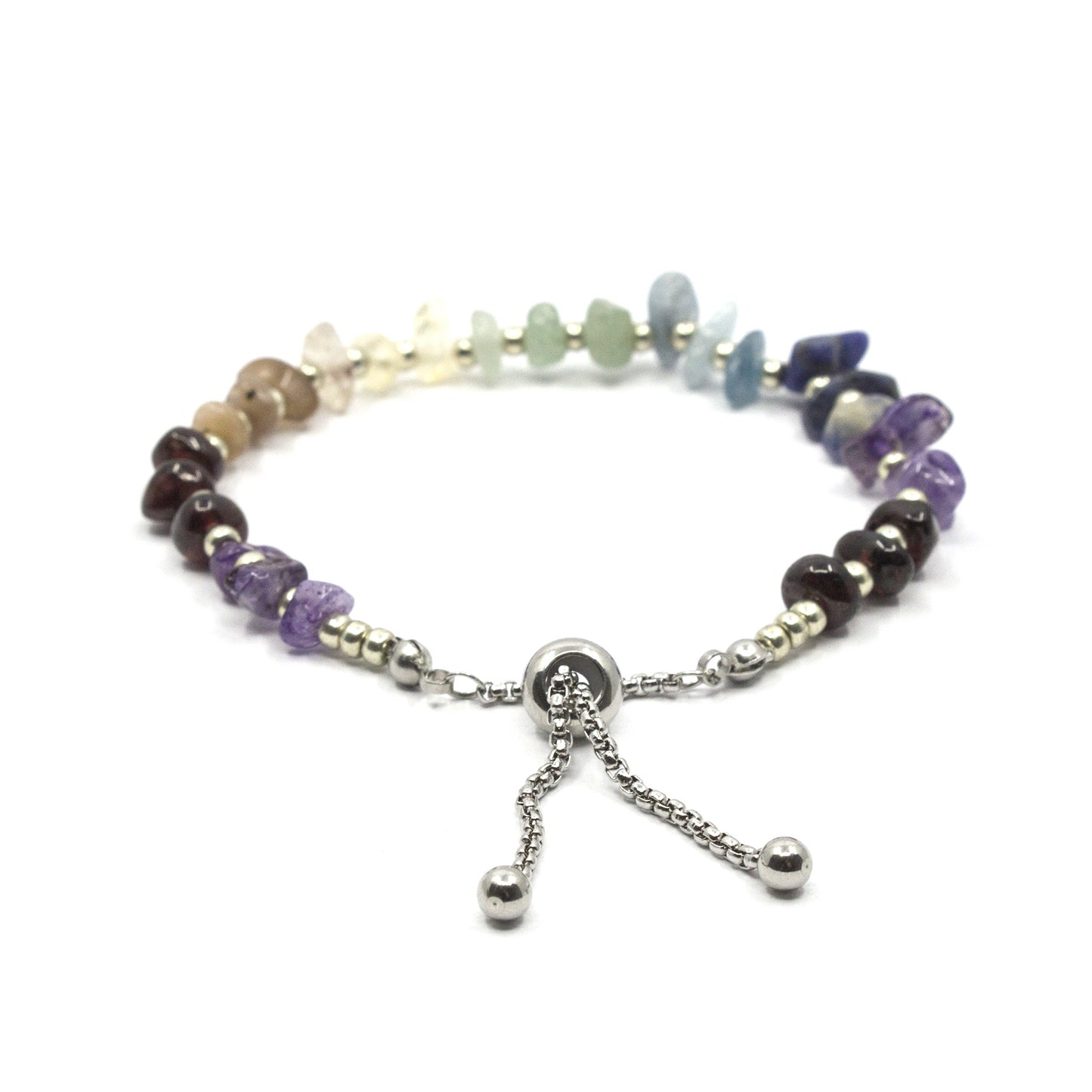 Chakra Alignment Bracelet with Crystal Chips