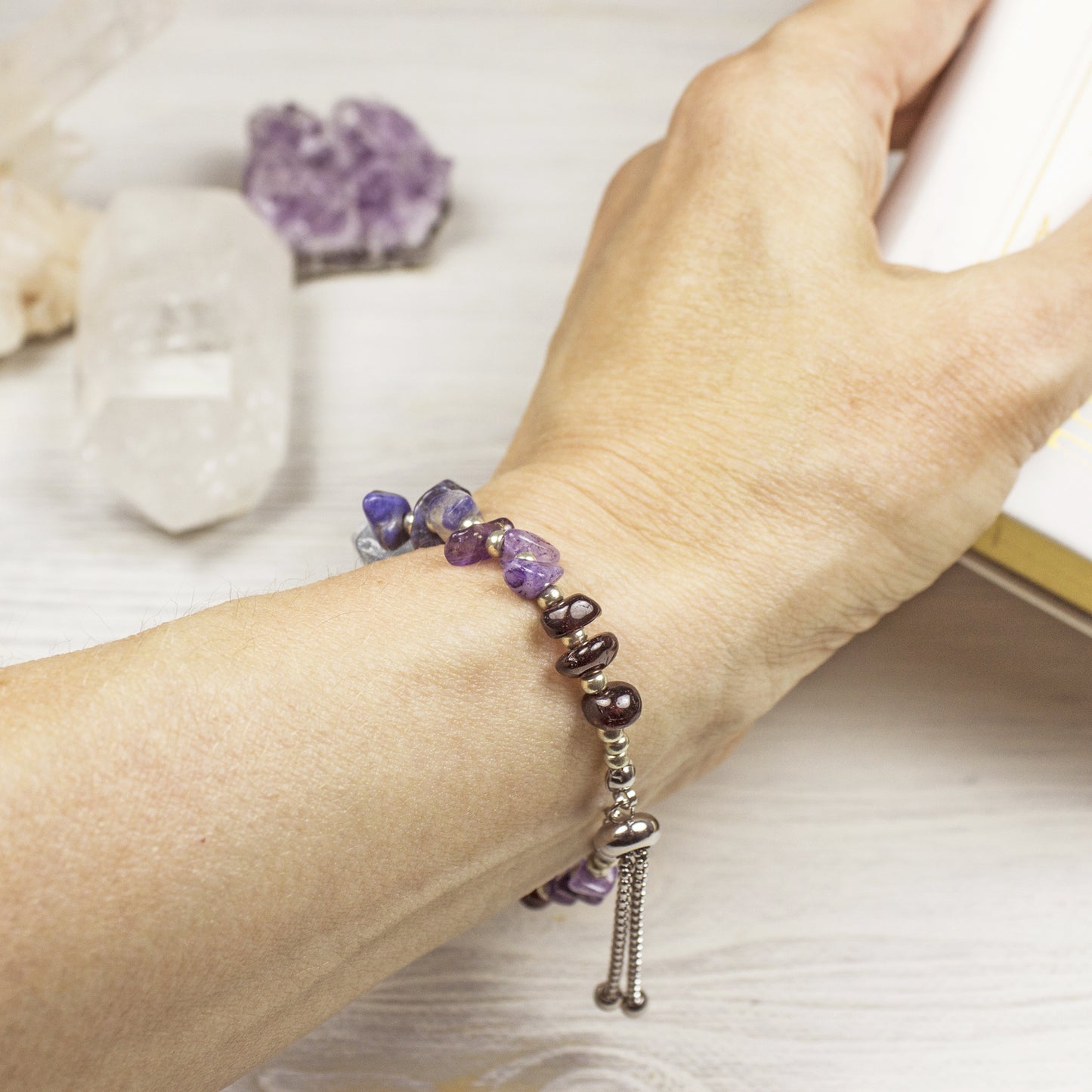 Chakra Alignment Bracelet with Crystal Chips