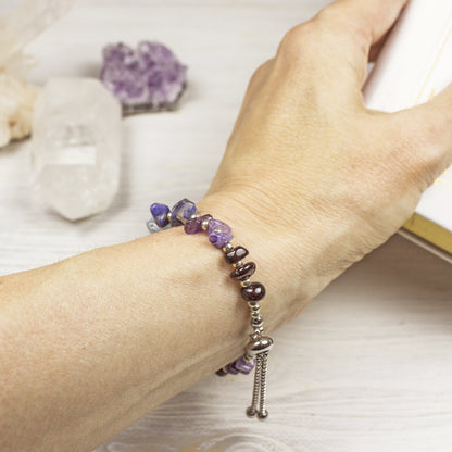 Chakra Alignment Bracelet with Crystal Chips