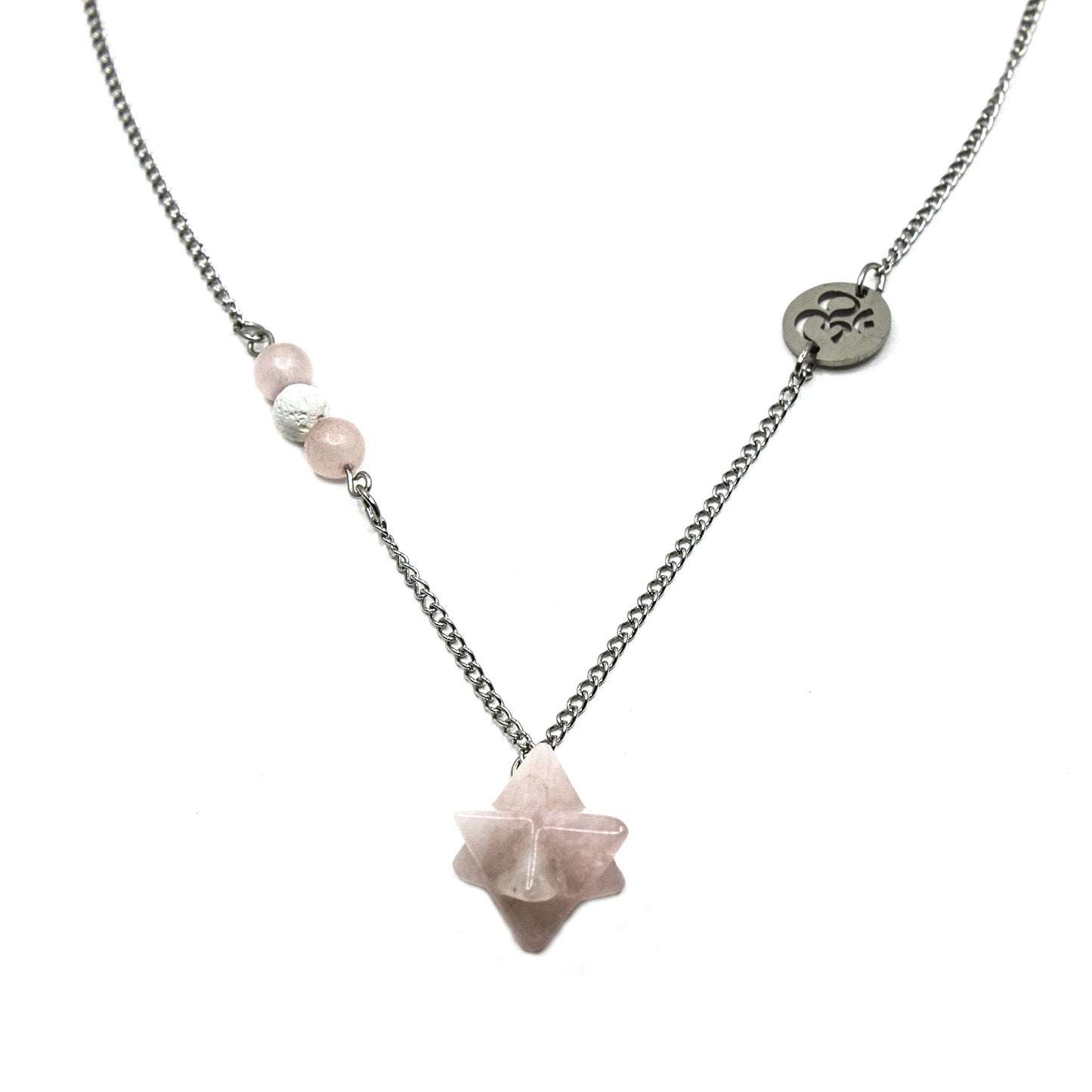 Healing Crystal Necklace with Merkaba Pendant