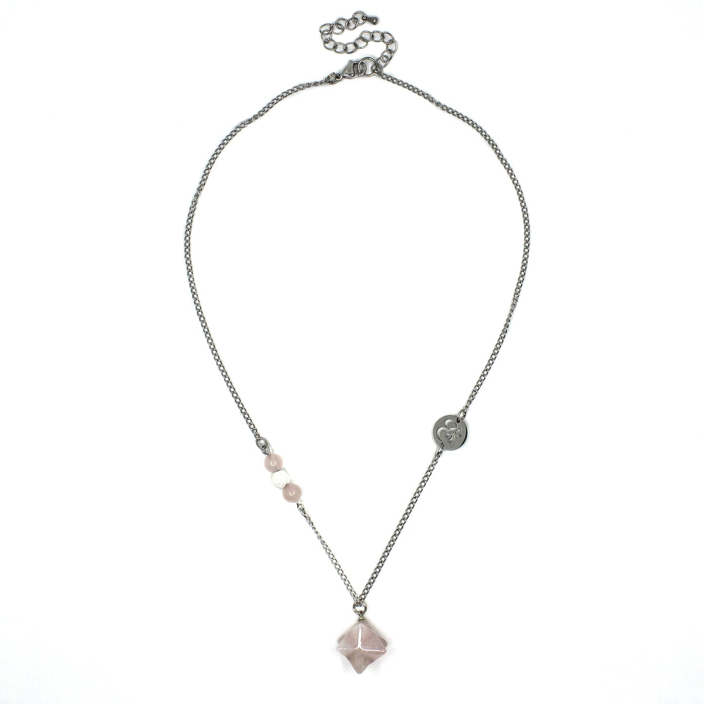 Healing Crystal Necklace with Merkaba Pendant