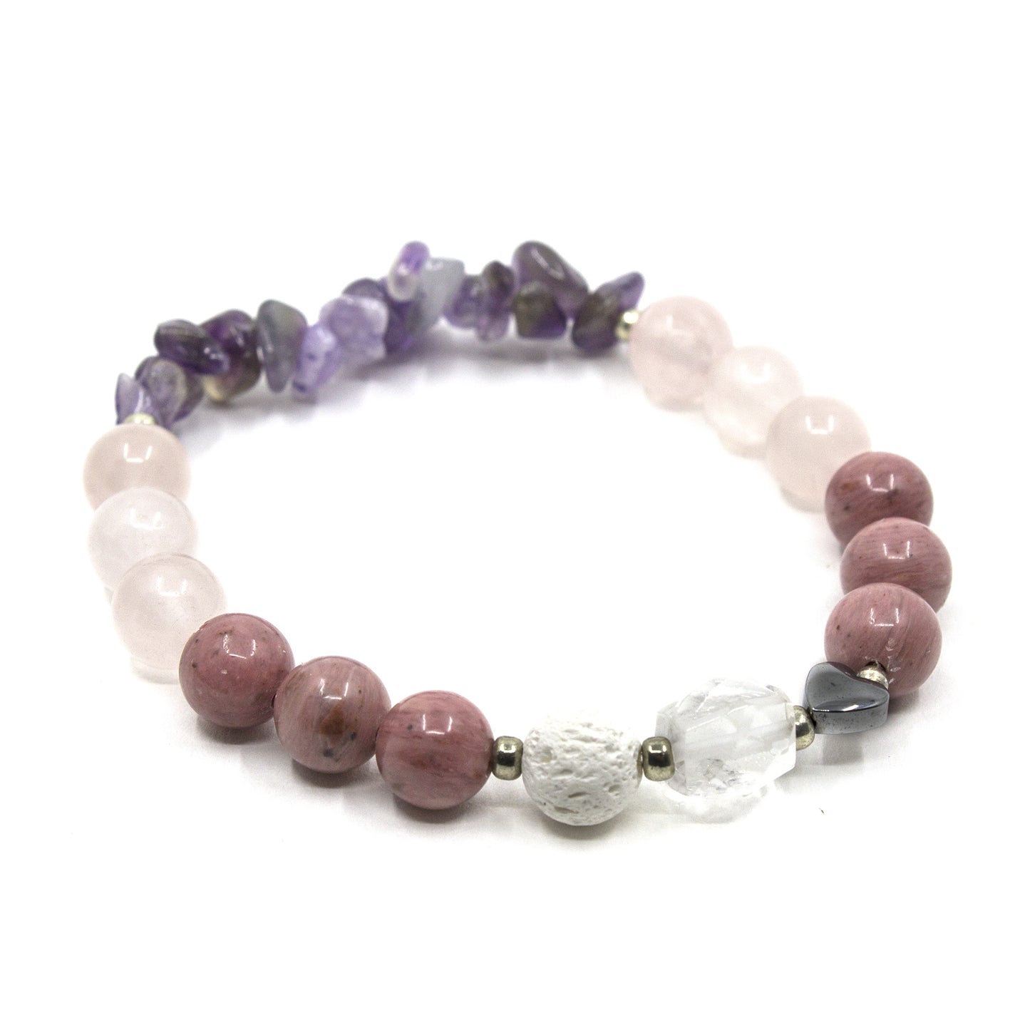 Rose Quartz and Amethyst Diffuser Bracelet for Self Love