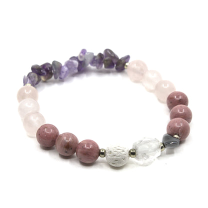 Rose Quartz and Amethyst Diffuser Bracelet for Self Love