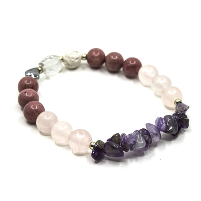 Rose Quartz and Amethyst Diffuser Bracelet for Self Love