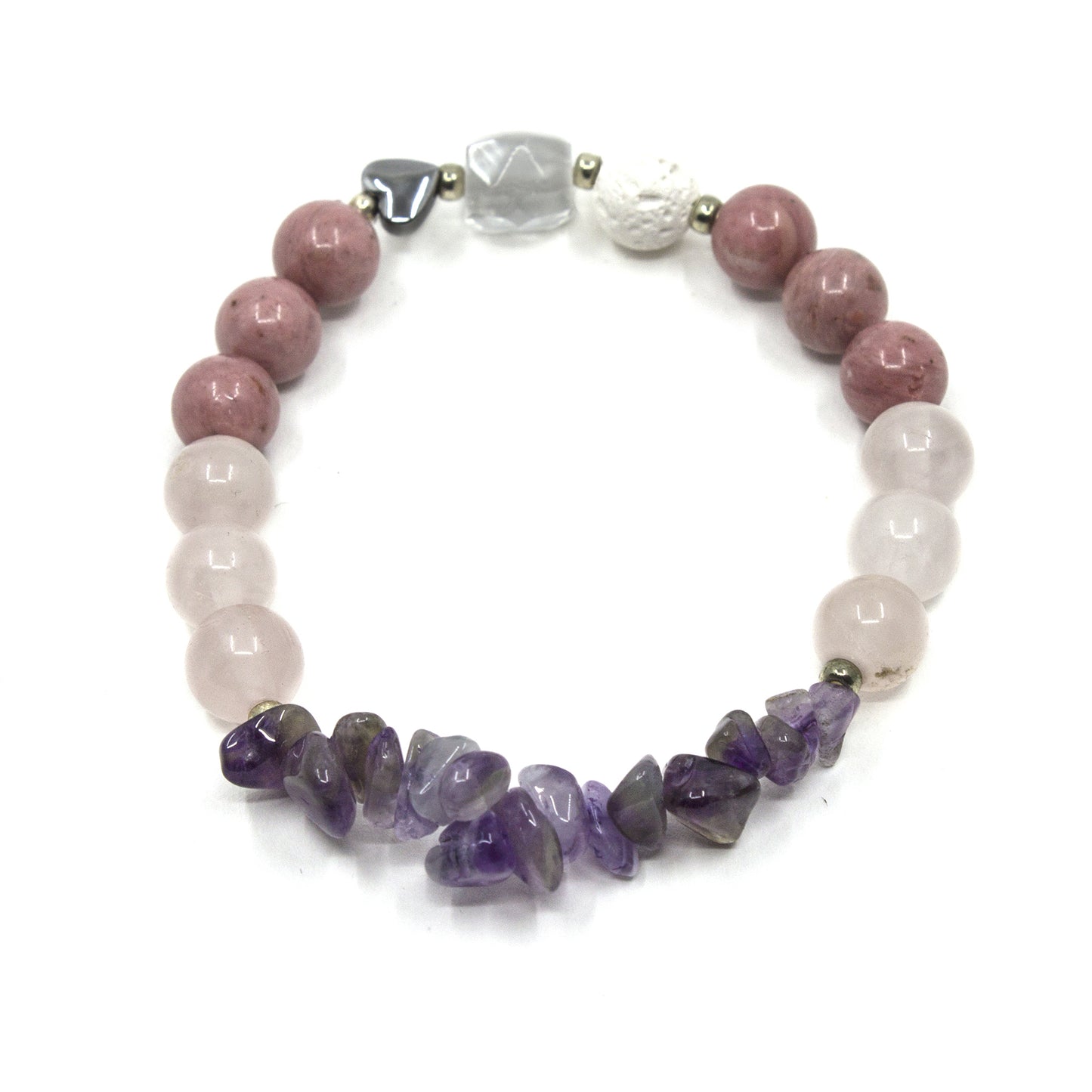Rose Quartz and Amethyst Diffuser Bracelet for Self Love